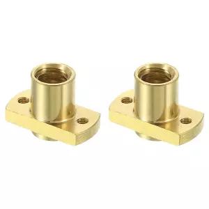 uxcell 2Pcs Tr8x2 리드 스크류 황동 너트 사다리꼴 나사 직경 10mm 피치 2mm (1개 시작) 3개의 CR-10 Z 축