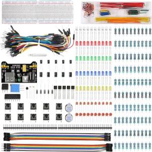 480pcs 37 가치 전원 공급 모듈 점퍼 와이어 830 타이 포인트 브레드보드 정밀 포텐셔미터 저항기가 포함된