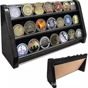 최고급 코인 거치대 주화 컬렉션 디스플레이 수집 전시대 뱃지 블랙 23단 선반