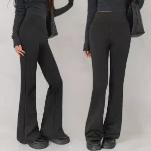 [하프클럽/]여성용 검정 하이웨이스트 기모 부츠컷 데일리 레깅스