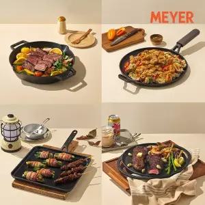 [마이어][1+1] 프리시즈닝 무쇠 주물 프라이팬 사각팬 그리들 골라담기