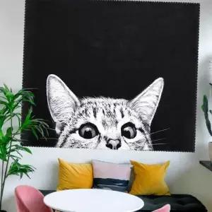 대형 패브릭 포스터 빼꼼 고양이 M 벽가리개 WEC9D4C