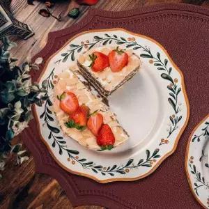 PVC 식탁 방수 매트 버건디 덮개 테이블깔개 식탁매트 WEC9F71