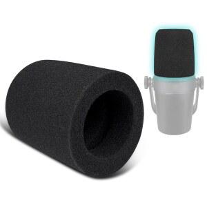 SOULWIT Shure MV7 /MV7X용 마이크 팝 필터 2개, 보호 커버 윈드스크린 폼 - 블랙