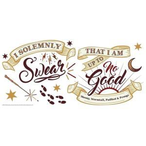 RoomMates RMK3607GM 해리 포터 머로더 지도 인용구 필 앤 스틱 자이언트 벽 데칼, 브라운