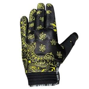 라이브 패스트 블랙 & 옐로우 모터사이클 장갑 - 최고의 산악 가죽 먼지 자전거 모토 라이딩 / 남성, 여성 바이커용 모터크로스