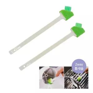 프로 키친클린 다용도 틈새솔 브러쉬2P 스펀지 솔 결합 청소 브러쉬 PRO 틈새청소솔2개입