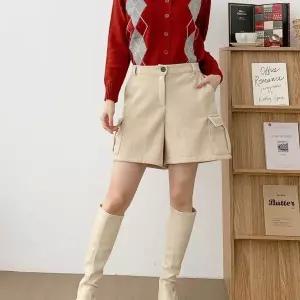 [하프클럽/]여자 건빵 보온 넓은 골덴숏팬츠 반바지