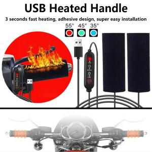 [호환품]바이크 오토바이 USB 전기 히팅 핸들 커버 겨울용 삼륜차 3단계 온도 조절