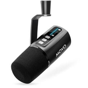 Movo UM6 다이내믹 팟캐스트 마이크 내장 게인캐스트 프리앰프 - XLR 및 USB C 출력 게임, 팟캐스트, 스트리밍, 보컬, 컴퓨터 콘텐츠 제작을 위한 스튜디오