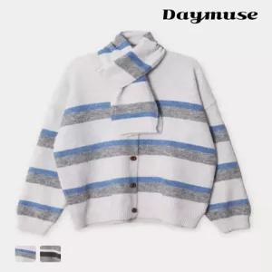 [모어오브](N) 레띠 니트 가디건 머플러 세트 라운드넥 아우터