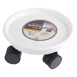 센스 이동식 바퀴 원형 화분 물 받침 - 화이트 3호 센스 이동식 바퀴 원형