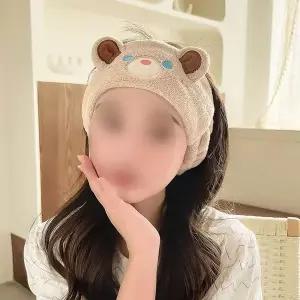 [하프클럽/]극세사 원단 큐티 곰돌이 캐릭터 세안용품 헤어밴드