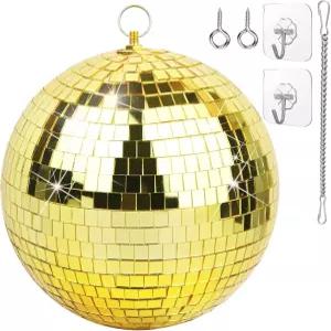 디스코 볼 - 8인치 미러 DJ 클럽 파티 결혼식 홈 데코 간편한 설치를 위한 걸이 링이 있는 라이브 무대에