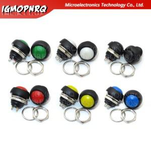 방수 순간 ON/OFF 푸시 단추 라운드 스위치 PBS-33B 키트 미니 소형 호환 12mm 화이트 블랙 레드 옐로우 블