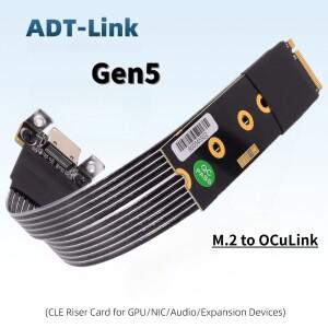 ADT-Link M.2 NVMe to OCuLink 라이저 케이블 PCIe 5.0/4.0 x4 Oculink SFF-8611/8612 그래픽 카드 외부-풀