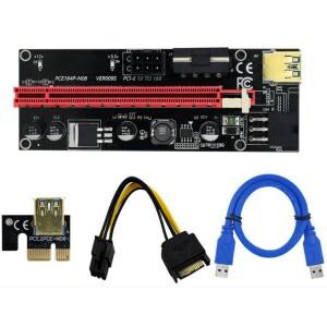 PCI-E VER009S 라이저 카드 PCIe 1X~16X USB 3.0 데이터 케이블 포함 어댑터 포트 확장 와이어 (그래픽 카