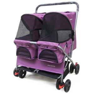 휴대용 강아지유모차 2인승 접이식 더블 개모차 애완동물