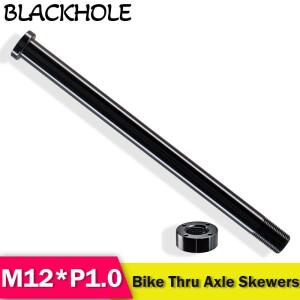 자전거 스루 액슬 꼬치 MTB 도로 샤프트 너트 자갈 프레임 프론트 포크 퀵릴리즈 12mm 피치 1.0mm
