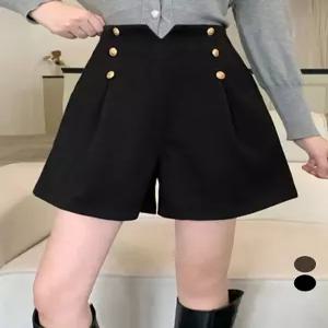 [앳마크]ATMARK 금장컷하이웨스트모직하프팬츠_AA59PT025G