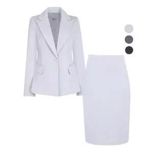 [하프클럽/비비드시크릿가너]SET 여성 스판 싱글 버튼 겨울 정장 자켓 스커