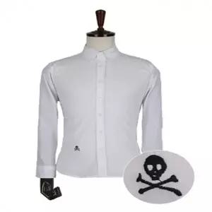 해골자수 포인트 셔츠 남성셔츠 포인트셔츠 체크셔츠