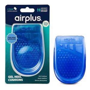 남녀 공용 에어플러스 젤 힐 쿠션, 원 사이즈가 가장 잘 맞는 2팩(FSA & HSA 자격) 충격 흡수 삽입물로 운동화, 드레스 슈즈 등의 편안함과 지지력을 제공합니다