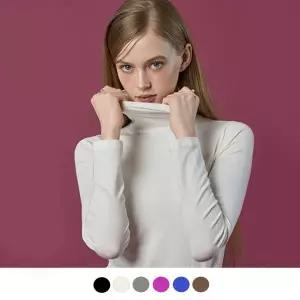 [KOLEAT][6colors] 모달 도톰 스킨핏 니트 목폴라 롱슬리브 긴팔 목티 이너