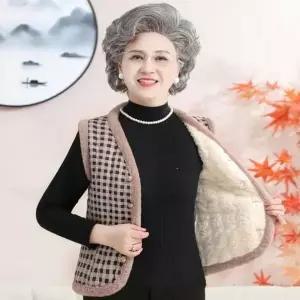 할머니 중년 기모 겨울 실내 조끼 김장쪼끼 꽃무늬