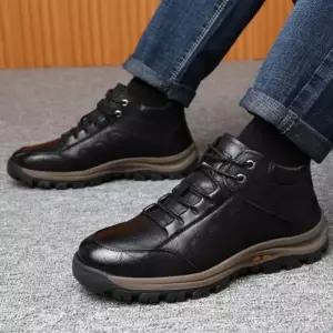 남성 겨울 트레킹 털 안감 가죽 방한화 신발 운동화