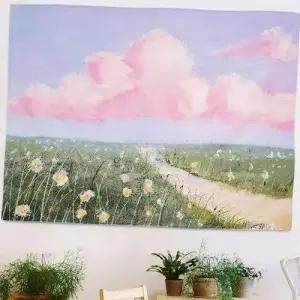 패브릭포스터 포인트 가리개 커튼 벽인테리어 꽃길 L WECA700