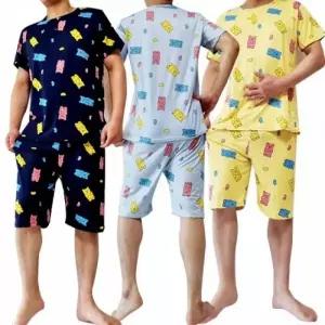 남성 잠옷 반팔 세트 남녀 공용 캔디 베어 빅사이즈 실내복 파자마 홈웨어 커플