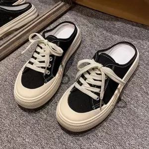 여성 2컬러 베이직 키높이 뮬 슬리퍼 운동화 스니커즈