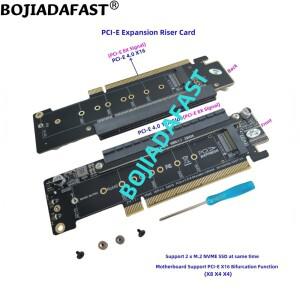 PCIe 3.0 PCI-E 4.0 16X 듀얼 2 NGFF M.2 키-M 2280 NVME SSD 컨버터 어댑터 카드 (마더보드 X16 )