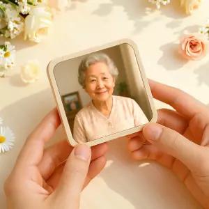 센시빌리즘 납골당 봉안당 추모 문구 사진 액자 꾸미기 미니 자작나무 우드포토블럭 4.5cm