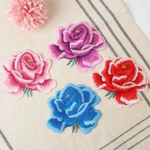 플라워 꽃모양 와펜 자수패치 4색 한복자수 의류리폼