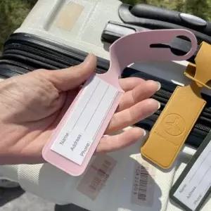 캐리어네임텍 러기지 PU가죽 롱 네임태그 WEFCB13