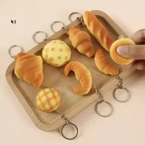 미니어처 빵키링 베이커리 8종 말랑이 식빵 바게트 키링 소품 장식 가방고리 선물용