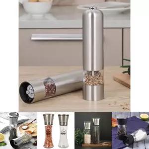 전동 솔트 페퍼 그라인더 1개 자동 후추그라인더/보관/용기/양념/업소용/고급/분쇄/깨갈이