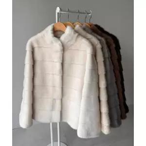 [하프클럽/제이0]럭스 비건 밍크 퍼 무스탕 점퍼 하프 코트