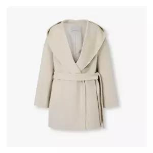 보브 7155416006 벨티드 숄 카라 후드 하프 코트 882418