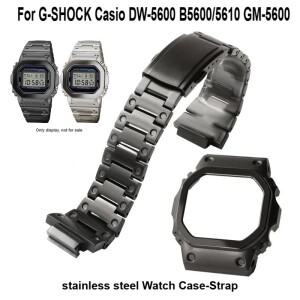 [호환품]G-SHOCK 카시오 호환 스테인레스 스틸 시계 케이스-스트랩 DW-5600 B5600/5610 GM-5600 솔리드 메