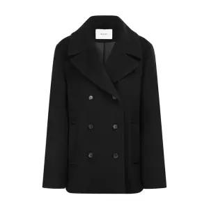 헤지스 HAZZYS 여성 [캐시미어] 블랙 더블버튼 하프 피코트 WSCO4D905BK