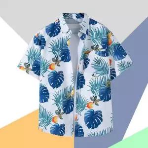 [셀러에이드]반팔 플라워 셔츠 휴양지용 여름 남성용