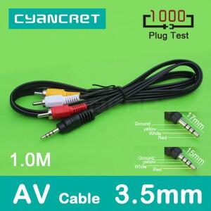 AV 케이블 3.5mm 잭-3 RCA 오디오 비디오 남성-남성 안드로이드 TV 박스 스피커 텔레비전 프로젝터 VCD DVD
