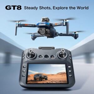 새로운 GT8 드론 8K HD 듀얼 카메라 스크린 원격 5G WIFI 브러시리스 모터 장애물 회피 FOLDABLE QUA OPTER TOYS