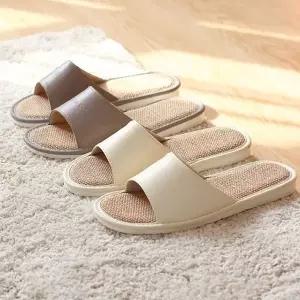 린넨 가죽 실내화 커플 슬리퍼 여성용 WFIJ069