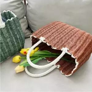 기회공작소  피크닉 빨대 백 스트로우 라탄 가방 인싸템 여름 데일리백