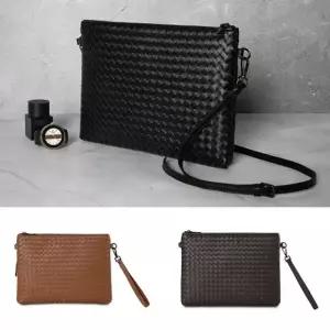 FC64 남성 가죽 위빙 클러치백 손가방 맨스백 크로스