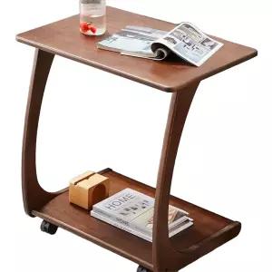 우드 2컬러 바퀴달린테이블 이동식 간이 소형 달린 협탁 거실용 원목 A